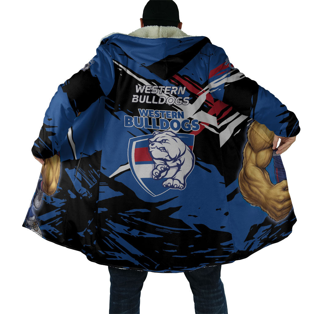 Western Bulldogs Cloak Footscray Muscular Mascot Graphic - Abstract Paint Splatter Art