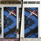 Western Bulldogs Door Cover Footscray Muscular Mascot Graphic - Abstract Paint Splatter Art