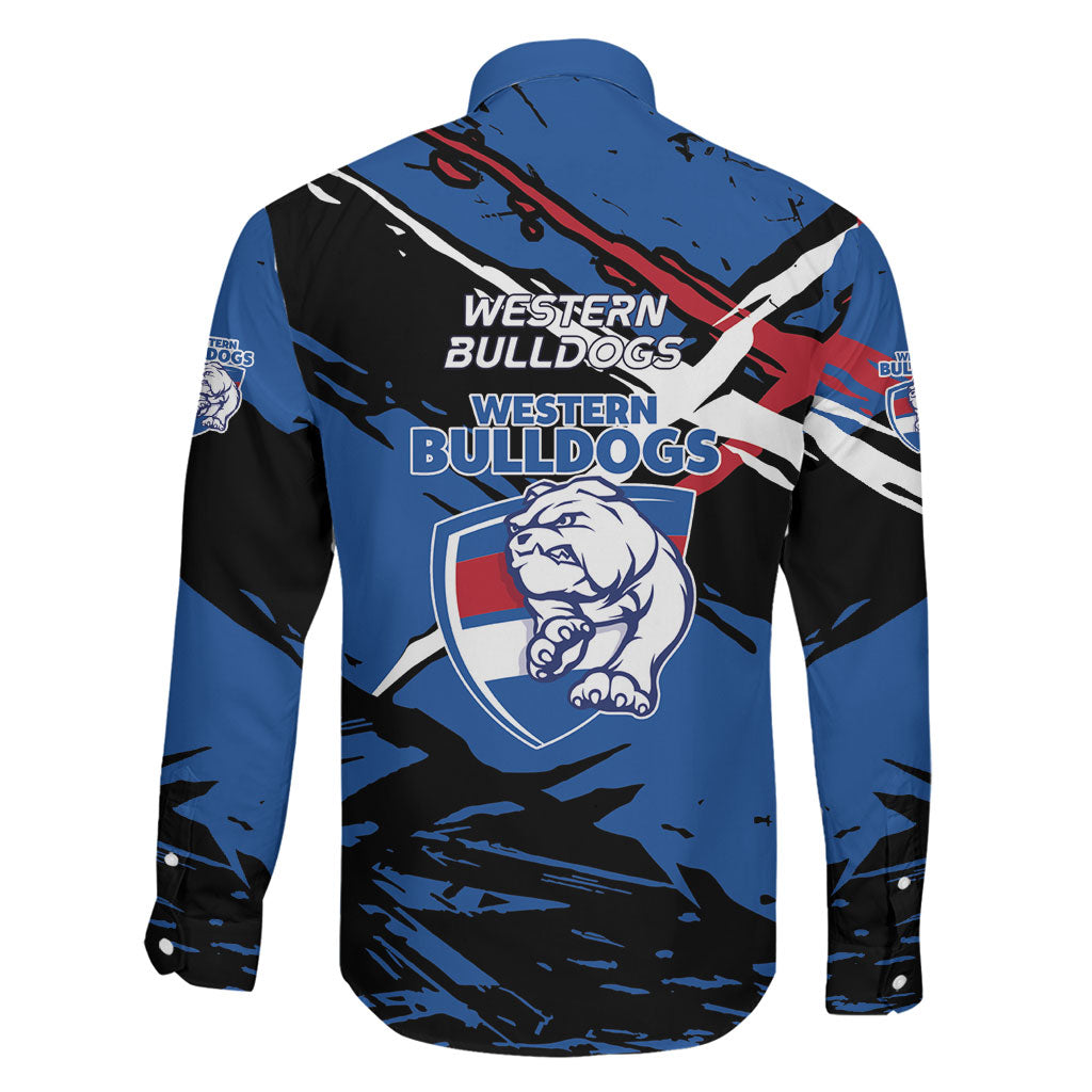 Western Bulldogs Family Matching Summer Maxi Dress and Hawaiian Shirt Footscray Muscular Mascot Graphic - Abstract Paint Splatter Art