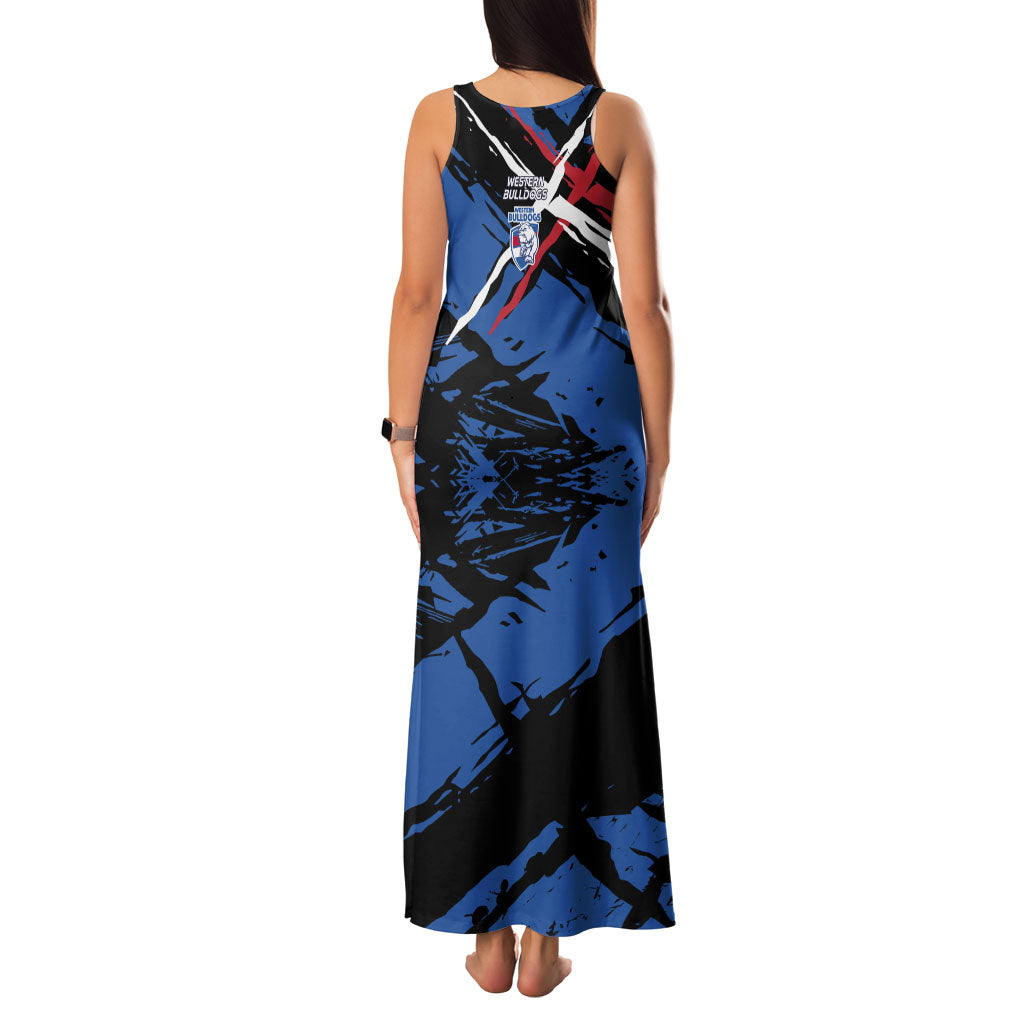 Western Bulldogs Family Matching Tank Maxi Dress and Hawaiian Shirt Footscray Muscular Mascot Graphic - Abstract Paint Splatter Art