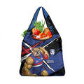 Western Bulldogs Grocery Bag Footscray Muscular Mascot Graphic - Abstract Paint Splatter Art