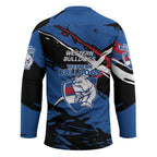 Western Bulldogs Hockey Jersey Footscray Muscular Mascot Graphic - Abstract Paint Splatter Art