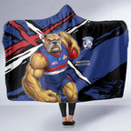 Western Bulldogs Hooded Blanket Footscray Muscular Mascot Graphic - Abstract Paint Splatter Art