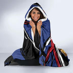Western Bulldogs Hooded Blanket Footscray Muscular Mascot Graphic - Abstract Paint Splatter Art