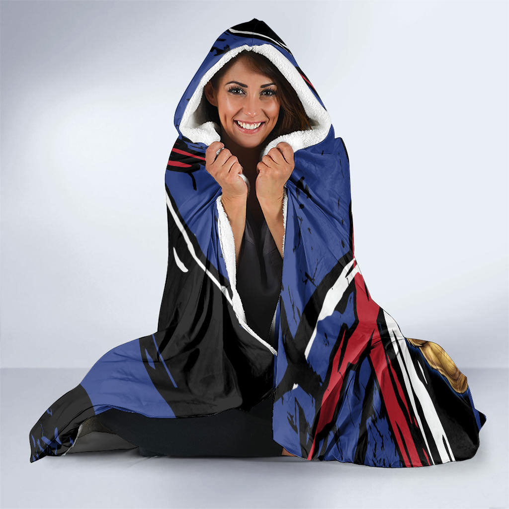 Western Bulldogs Hooded Blanket Footscray Muscular Mascot Graphic - Abstract Paint Splatter Art