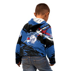 Western Bulldogs Kid Hoodie Footscray Muscular Mascot Graphic - Abstract Paint Splatter Art