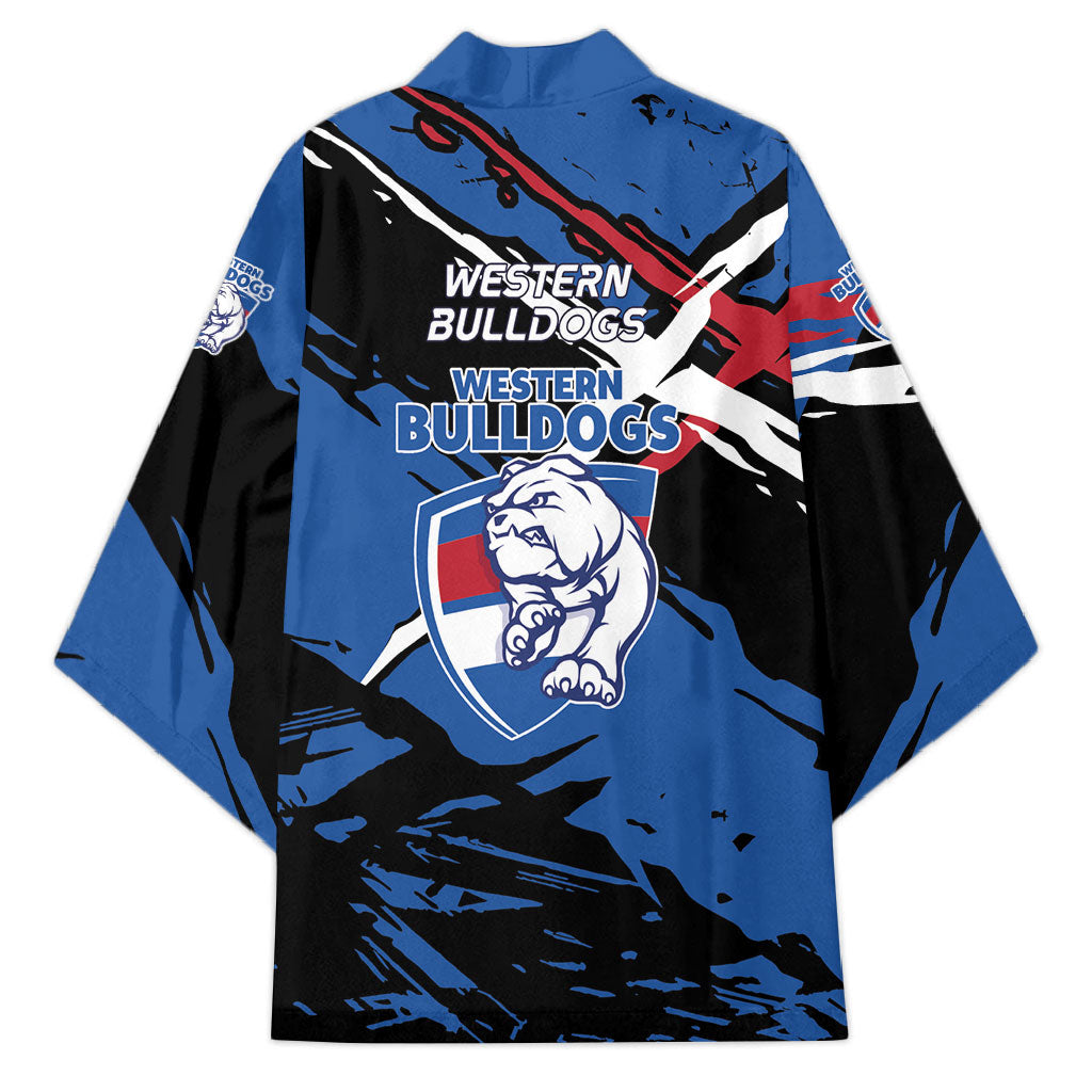 Western Bulldogs Kimono Footscray Muscular Mascot Graphic - Abstract Paint Splatter Art