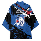 Western Bulldogs Kimono Footscray Muscular Mascot Graphic - Abstract Paint Splatter Art