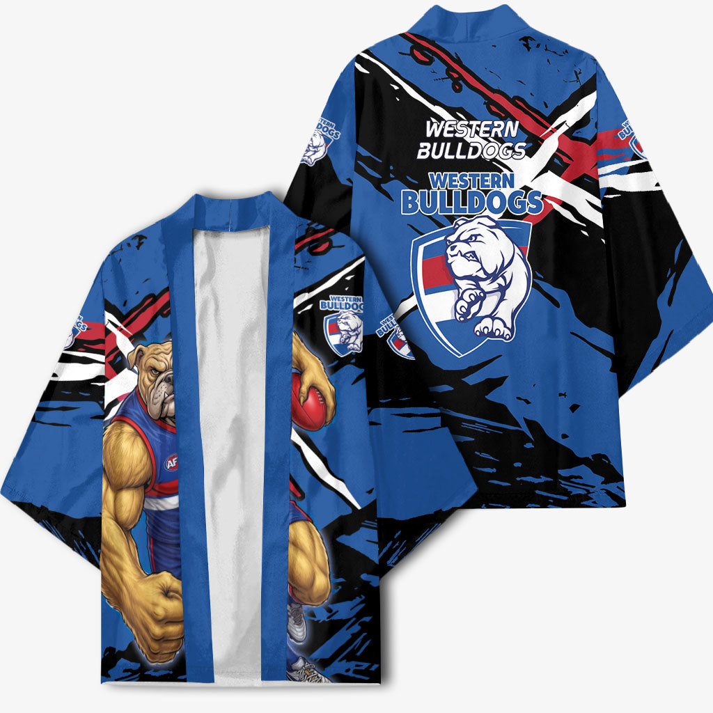 Western Bulldogs Kimono Footscray Muscular Mascot Graphic - Abstract Paint Splatter Art