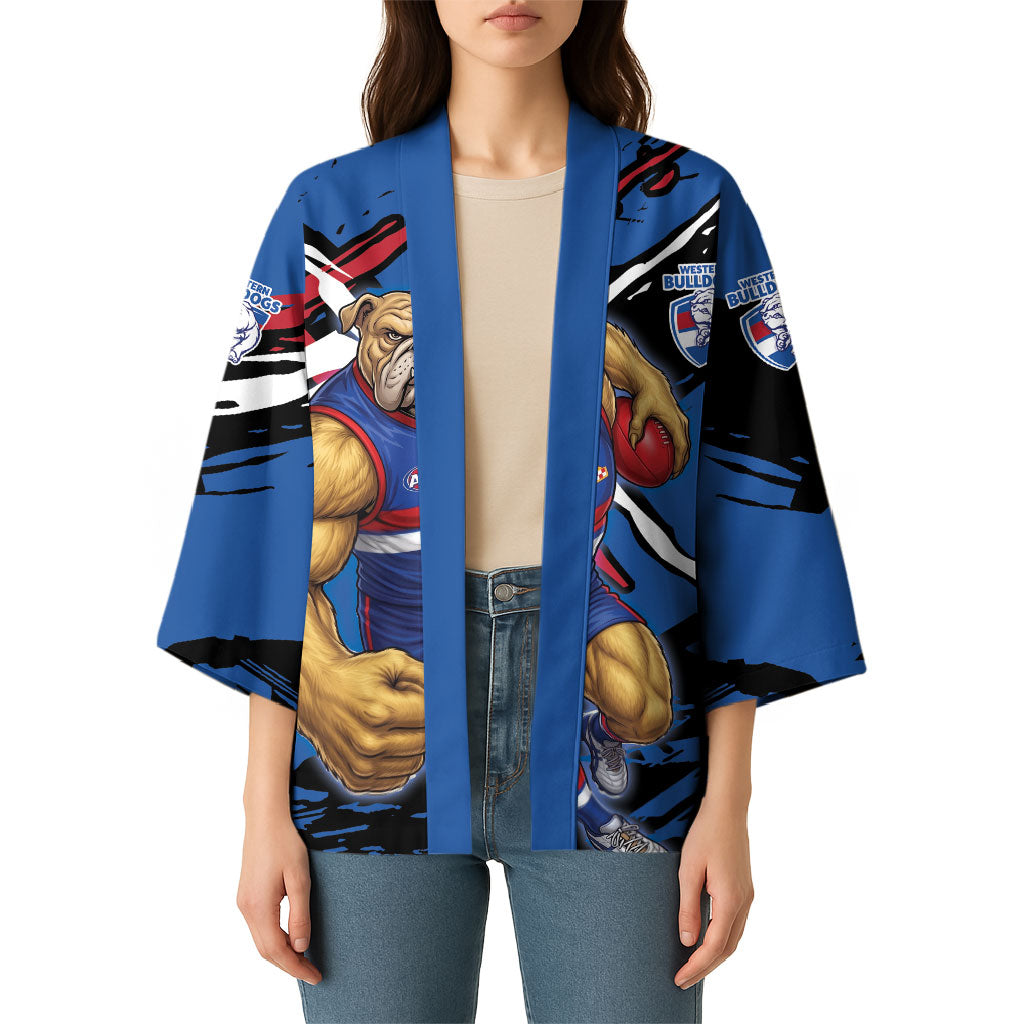 Western Bulldogs Kimono Footscray Muscular Mascot Graphic - Abstract Paint Splatter Art