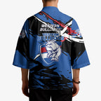 Western Bulldogs Kimono Footscray Muscular Mascot Graphic - Abstract Paint Splatter Art