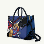 Western Bulldogs Leather Bag Footscray Muscular Mascot Graphic - Abstract Paint Splatter Art