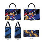 Western Bulldogs Leather Bag Footscray Muscular Mascot Graphic - Abstract Paint Splatter Art