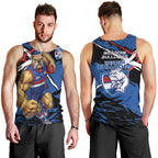 Western Bulldogs Men Tank Top Footscray Muscular Mascot Graphic - Abstract Paint Splatter Art