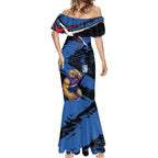 Western Bulldogs Mermaid Dress Footscray Muscular Mascot Graphic - Abstract Paint Splatter Art