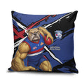 Western Bulldogs Pillow Cover Footscray Muscular Mascot Graphic - Abstract Paint Splatter Art