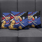 Western Bulldogs Pillow Cover Footscray Muscular Mascot Graphic - Abstract Paint Splatter Art