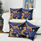 Western Bulldogs Pillow Cover Footscray Muscular Mascot Graphic - Abstract Paint Splatter Art
