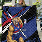 Western Bulldogs Quilt Footscray Muscular Mascot Graphic - Abstract Paint Splatter Art