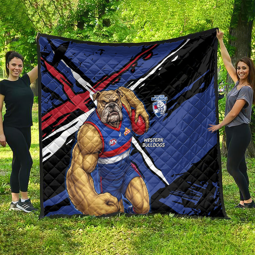 Western Bulldogs Quilt Footscray Muscular Mascot Graphic - Abstract Paint Splatter Art