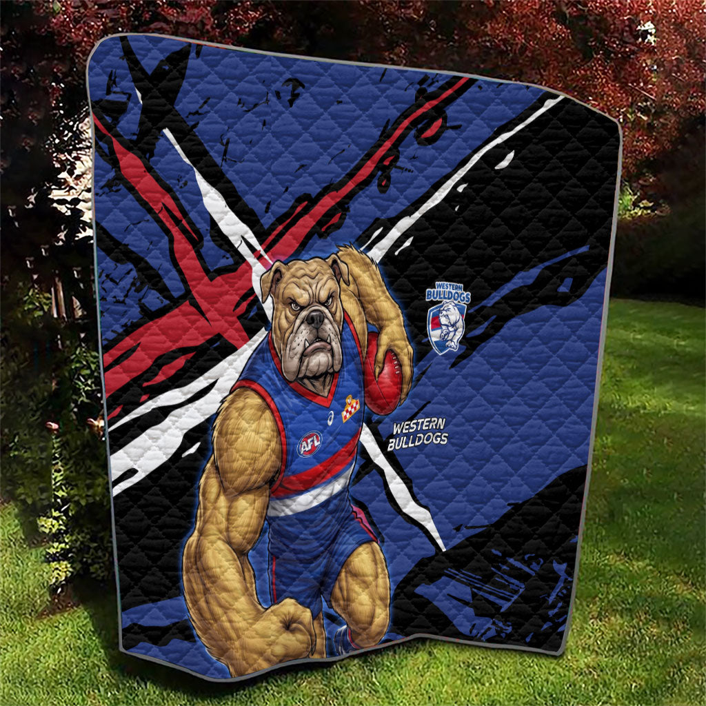 Western Bulldogs Quilt Footscray Muscular Mascot Graphic - Abstract Paint Splatter Art