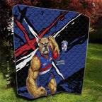 Western Bulldogs Quilt Footscray Muscular Mascot Graphic - Abstract Paint Splatter Art