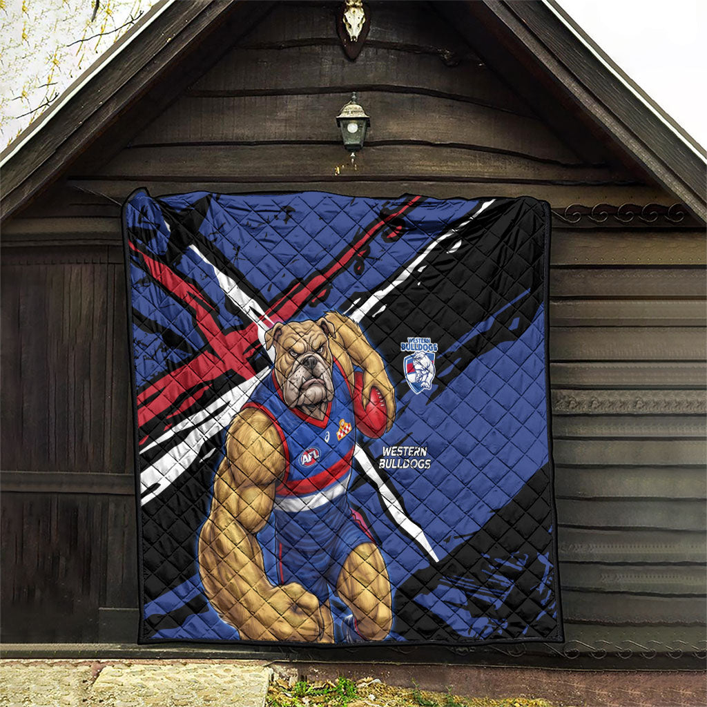 Western Bulldogs Quilt Footscray Muscular Mascot Graphic - Abstract Paint Splatter Art