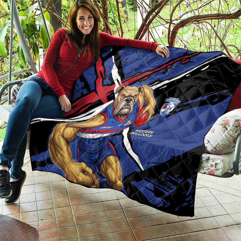 Western Bulldogs Quilt Footscray Muscular Mascot Graphic - Abstract Paint Splatter Art