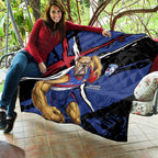 Western Bulldogs Quilt Footscray Muscular Mascot Graphic - Abstract Paint Splatter Art