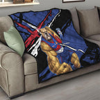 Western Bulldogs Quilt Footscray Muscular Mascot Graphic - Abstract Paint Splatter Art