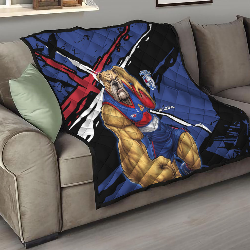 Western Bulldogs Quilt Footscray Muscular Mascot Graphic - Abstract Paint Splatter Art