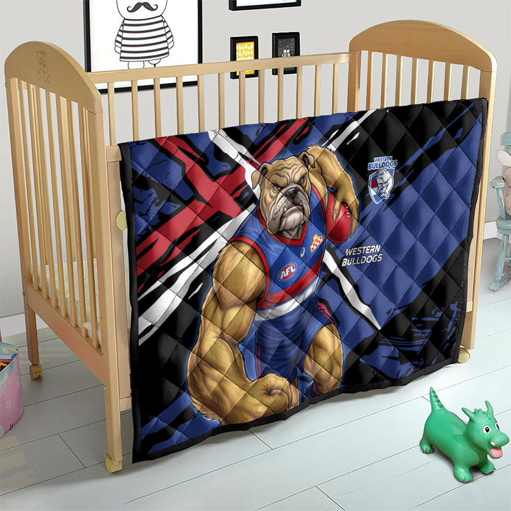 Western Bulldogs Quilt Footscray Muscular Mascot Graphic - Abstract Paint Splatter Art