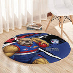 Western Bulldogs Round Carpet Footscray Muscular Mascot Graphic - Abstract Paint Splatter Art