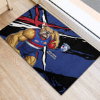 Western Bulldogs Rubber Doormat Footscray Muscular Mascot Graphic - Abstract Paint Splatter Art