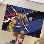 Western Bulldogs Rubber Doormat Footscray Muscular Mascot Graphic - Abstract Paint Splatter Art