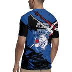 Western Bulldogs Rugby Jersey Footscray Muscular Mascot Graphic - Abstract Paint Splatter Art