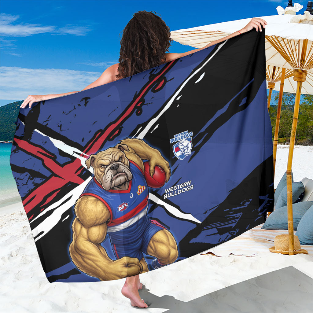 Western Bulldogs Sarong Footscray Muscular Mascot Graphic - Abstract Paint Splatter Art
