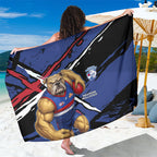 Western Bulldogs Sarong Footscray Muscular Mascot Graphic - Abstract Paint Splatter Art