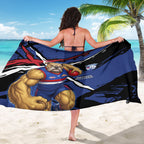 Western Bulldogs Sarong Footscray Muscular Mascot Graphic - Abstract Paint Splatter Art