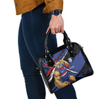Western Bulldogs Shoulder Handbag Footscray Muscular Mascot Graphic - Abstract Paint Splatter Art