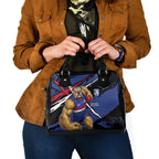 Western Bulldogs Shoulder Handbag Footscray Muscular Mascot Graphic - Abstract Paint Splatter Art