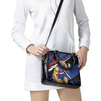 Western Bulldogs Shoulder Handbag Footscray Muscular Mascot Graphic - Abstract Paint Splatter Art