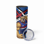 Western Bulldogs Skinny Tumbler Footscray Muscular Mascot Graphic - Abstract Paint Splatter Art