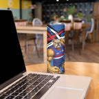 Western Bulldogs Skinny Tumbler Footscray Muscular Mascot Graphic - Abstract Paint Splatter Art