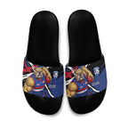Western Bulldogs Slide Sandals Footscray Muscular Mascot Graphic - Abstract Paint Splatter Art