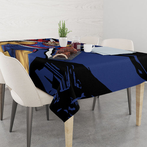 Western Bulldogs Tablecloth Footscray Muscular Mascot Graphic - Abstract Paint Splatter Art