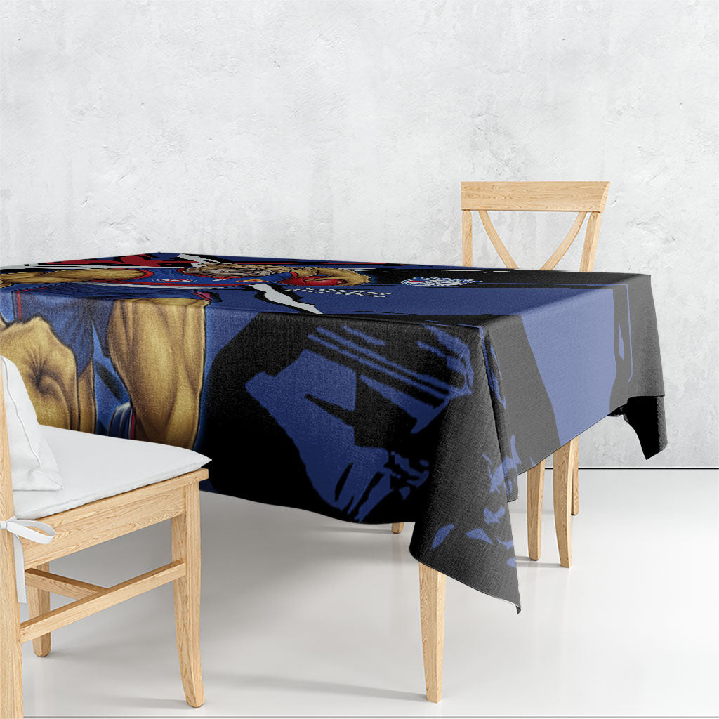 Western Bulldogs Tablecloth Footscray Muscular Mascot Graphic - Abstract Paint Splatter Art