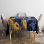 Western Bulldogs Tablecloth Footscray Muscular Mascot Graphic - Abstract Paint Splatter Art
