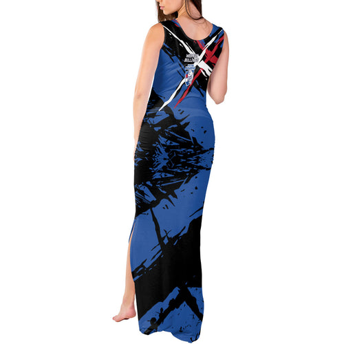 Western Bulldogs Tank Maxi Dress Footscray Muscular Mascot Graphic - Abstract Paint Splatter Art