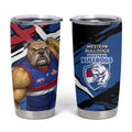 Western Bulldogs Tumbler Cup Footscray Muscular Mascot Graphic - Abstract Paint Splatter Art
